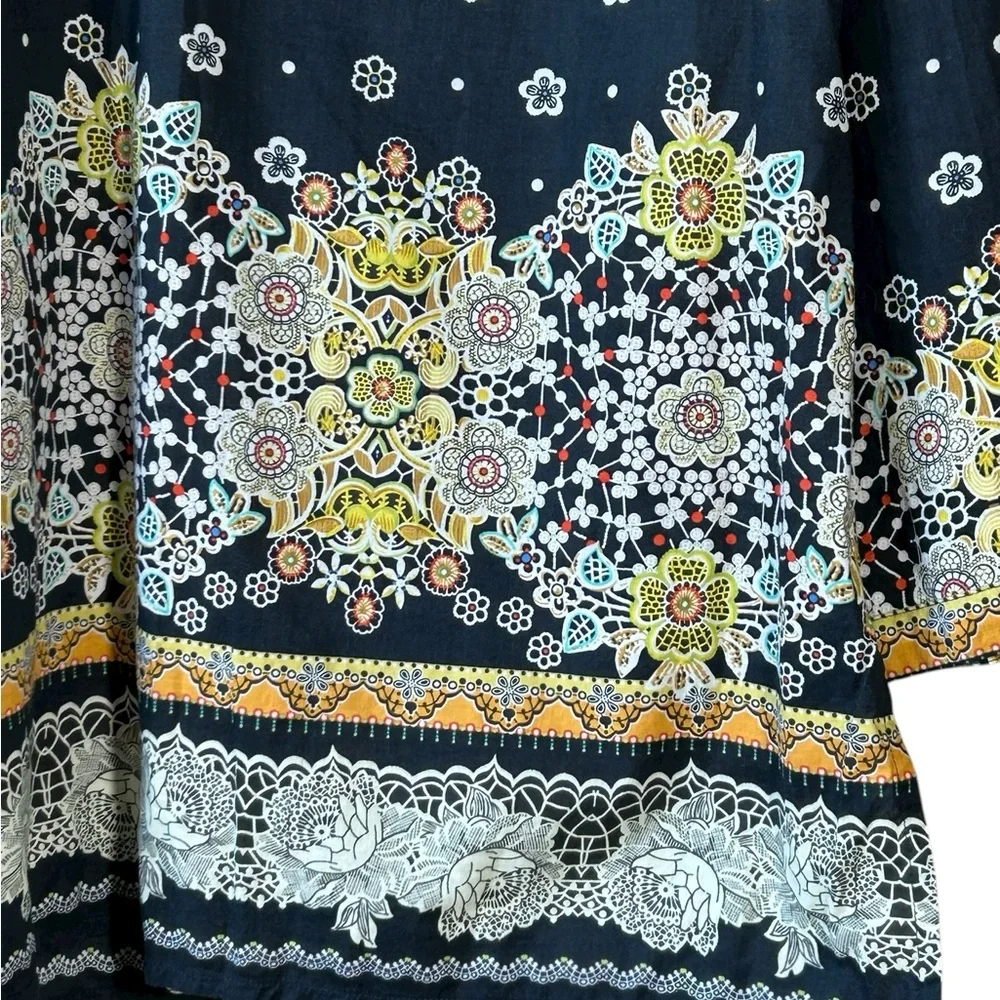 Robert Graham Carlisle Cotton Tunic Top Size Large - Picture 5 of 7